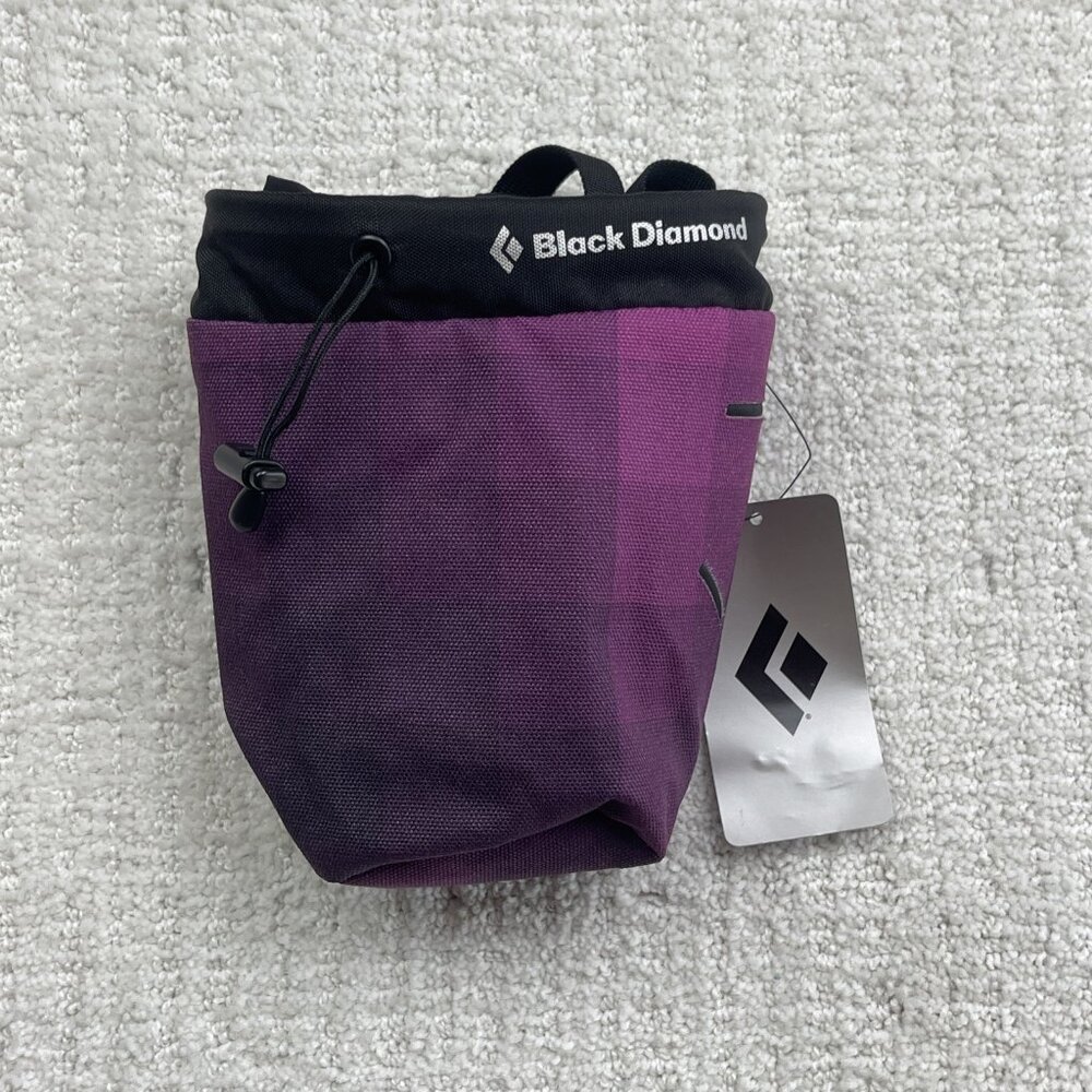 Black Diamond Gym Chalk Bag Gym Purple Pixel Square Geometric AOP Print Sz S/M